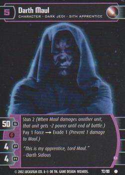 2002 Wizards of the Coast Star Wars Sith Rising TCG #72 Darth Maul Front