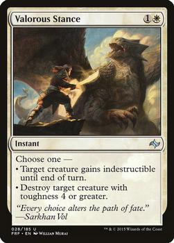 2015 Magic the Gathering Fate Reforged #28 Valorous Stance Front