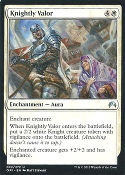 2015 Magic the Gathering Magic Origins #22 Knightly Valor Front