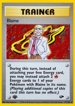 2000 Pokemon Gym Challenge 1st Edition #17/132 Blaine Front