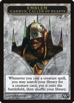 2013 Magic 2014 - Tokens #13/13 Emblem: Garruk, Caller of Beasts Front