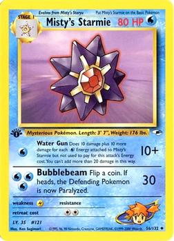 2000 Pokemon Gym Heroes 1st Edition #56/132 Misty's Starmie Front