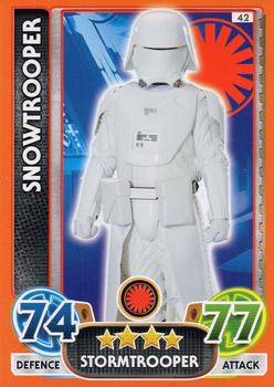 2016 Topps Star Wars Force Attax Extra The Force Awakens #42 Snowtrooper Front