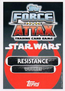 2016 Topps Star Wars Force Attax Extra The Force Awakens #101 Chewbacca Back