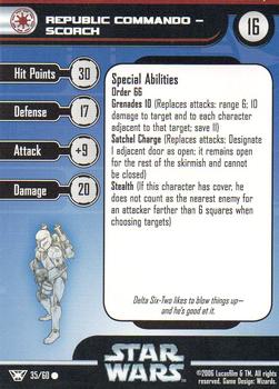 2006 Wizards of the Coast Star Wars Miniatures Champions of the Force #35 Republic Commando - Scorch Back