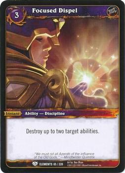 2011 Cryptozoic World of Warcraft War of the Elements #65 Focused Dispel Front