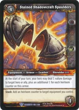 2011 Cryptozoic World of Warcraft War of the Elements #185 Stained Shadowcraft Spaulders Front