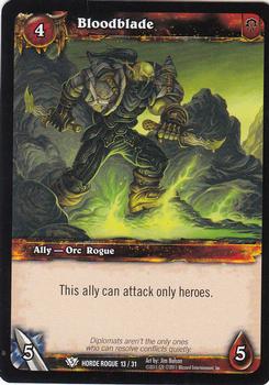 2011 Cryptozoic World of Warcraft Horde Rogue #13 Bloodblade Front