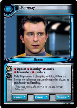 2006 Decipher Star Trek 2nd Edition Captain's Log Expansion #77 Marquay Front
