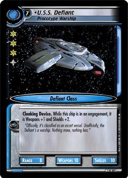2002 Decipher Star Trek 2nd Edition Premiere - Second Edition Premiere Foils #391 U.S.S. Defiant, Prototype Warship (Ship Federation) Front