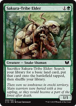 2015 Magic the Gathering Commander 2015 #200 Sakura-Tribe Elder Front