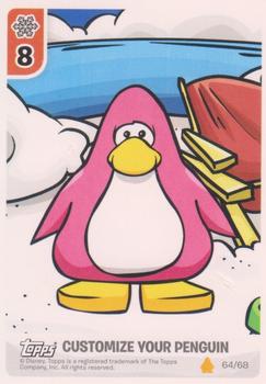 2009 Topps Club Penguin Card-Jitsu Fire #64 Pink Penguin Front