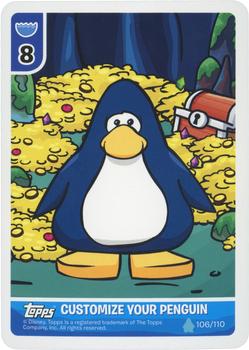 2010 Topps Club Penguin Card-Jitsu Water #106 Customize Your Penguin - Blue Front