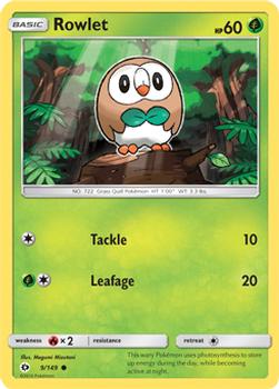 2017 Pokemon Sun & Moon #9/149 Rowlet Front