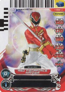 2013 Bandai Power Rangers Series 1 Rise of Heroes #1-002 Red Megaforce Ranger Front
