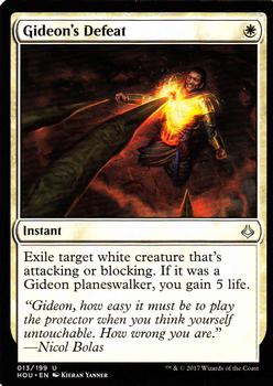 2017 Magic the Gathering Hour of Devastation #13 Gideon's Defeat Front