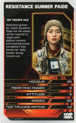2017 Top Trumps Star Wars The Last Jedi #NNO Resistance Gunner Paige Front