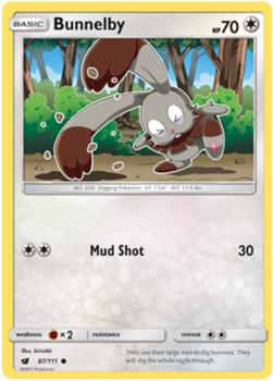 2017 Pokemon Sun & Moon Crimson Invasion #87/111 Bunnelby Front