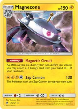 2018 Pokemon Sun & Moon Forbidden Light #36/131 Magnezone Front