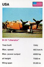 1978-81 Mini Trumps Fact Cards Bombers #NNO B-24 Liberator Front