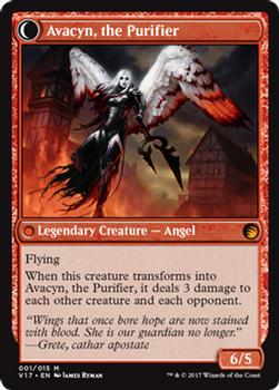 2017 Magic the Gathering From the Vault: Transform #001 Archangel Avacyn / Avacyn, the Purifier Back