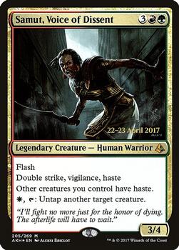 2017 Magic the Gathering Amonkhet - Prerelease Promos #205 Samut, Voice of Dissent Front