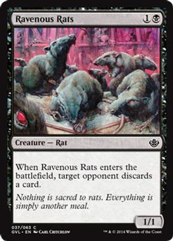 2014 Magic the Gathering Duel Decks Anthology: Garruk vs. Liliana #37 Ravenous Rats Front