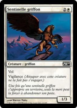 2009 Magic the Gathering 2010 Core Set French #12 Sentinelle griffon Front