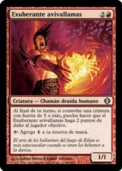 2008 Magic the Gathering Shards of Alara Spanish #99 Exuberante avivallamas Front