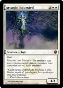 2010 Magic the Gathering Scars of Mirrodin Portuguese #11 Arcanjo Indomável Front