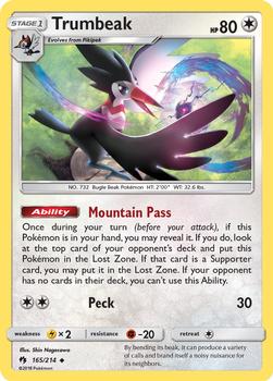 2018 Pokemon Sun & Moon Lost Thunder #165/214 Trumbeak Front