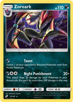 2019 Pokemon Sun & Moon Team Up #91/181 Zoroark Front