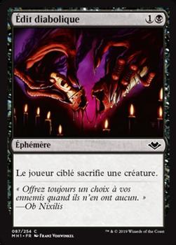 2019 Magic the Gathering Modern Horizons French #87 Édit diabolique Front