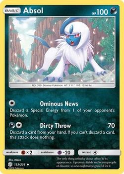 2019 Pokemon Sun & Moon Cosmic Eclipse #133/236 Absol Front