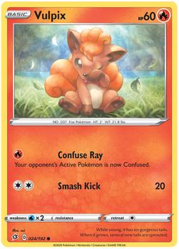 2020 Pokemon Sword & Shield Rebel Clash #024/192 Vulpix Front