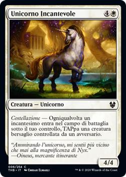 2020 Magic The Gathering Theros Beyond Death Italian #006 Unicorno Incantevole Front