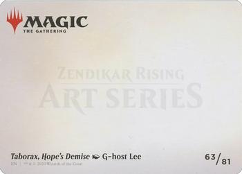2020 Magic the Gathering Zendikar Rising - Art Series Gold Artist Signature #63 Taborax, Hope's Demise Back
