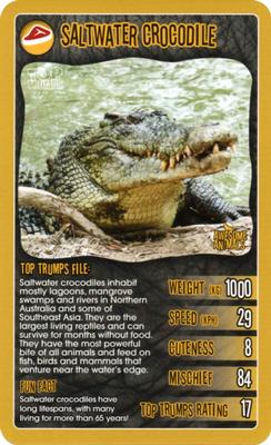 2020 Top Trumps Awesome Animals #NNO Saltwater Crocodile Front