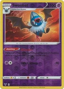 2020 Pokemon Sword & Shield Vivid Voltage - Reverse Holos #074/185 Swoobat Front