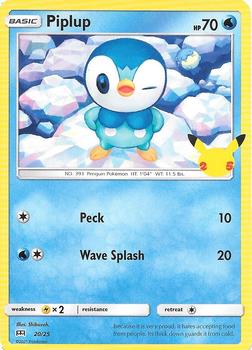 2021 Pokemon McDonald's 25th Anniversary Special Edition #20/25 Piplup Front