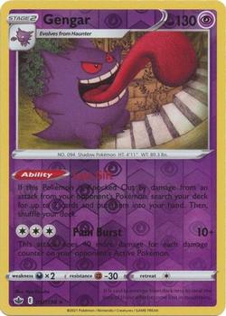 2021 Pokemon Sword & Shield Chilling Reign - Reverse Holo #057/198 Gengar Front