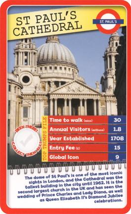 2015 Top Trumps London 30 Things to See #NNO St Paul's Cathedral Front