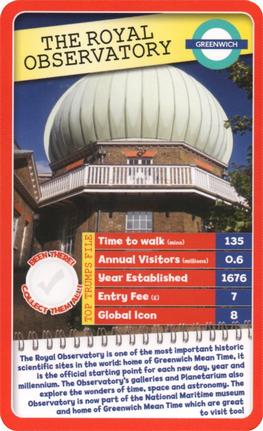 2015 Top Trumps London 30 Things to See #NNO The Royal Observatory Front