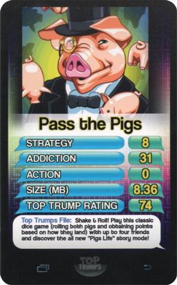 2014 Top Trumps Top 30 Apps #NNO Pass the pigs Front