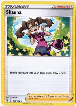 2021 Pokemon Sword & Shield Fusion Strike #240/264 Shauna Front