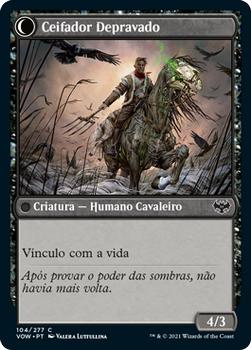 2021 Magic The Gathering Innistrad: Crimson Vow  (Portuguese) #104 Fazendeiro Desesperado // Ceifador Depravado Back