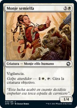 2021 Magic The Gathering Adventures in the Forgotten Realms (Spanish) #19 Monje semielfa Front