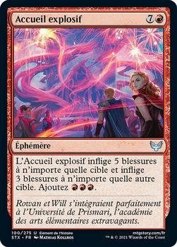 2021 Magic The Gathering Strixhaven: School of Mages (French) #100 Accueil explosif Front