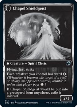 2021 Magic The Gathering Innistrad: Double Feature #13 Chaplain of Alms // Chapel Shieldgeist Back