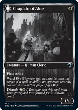 2021 Magic The Gathering Innistrad: Double Feature #13 Chaplain of Alms // Chapel Shieldgeist Front